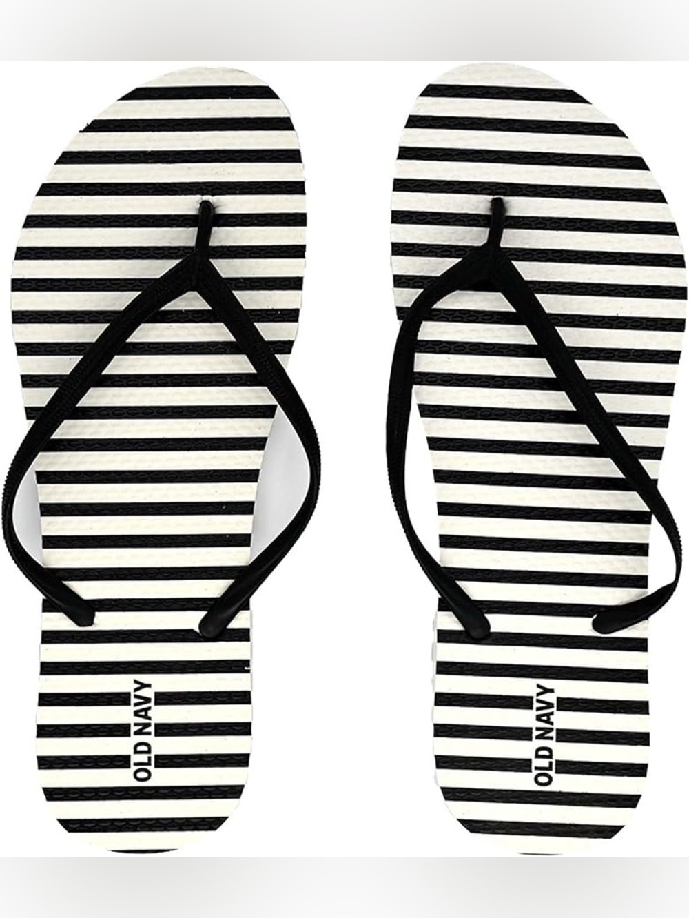 Old Navy Black & White Striped Flip Flop Sandals